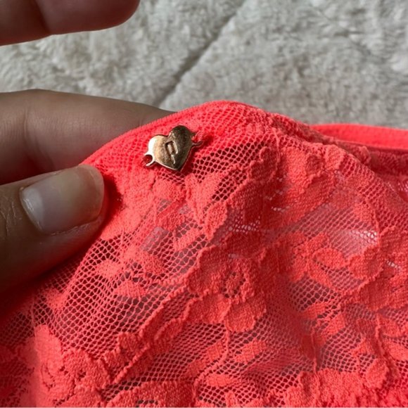 Victoria Secret PINK | Coral Lined Lace Bralette / Bandeau | Size Extra Small - Picture 8 of 15